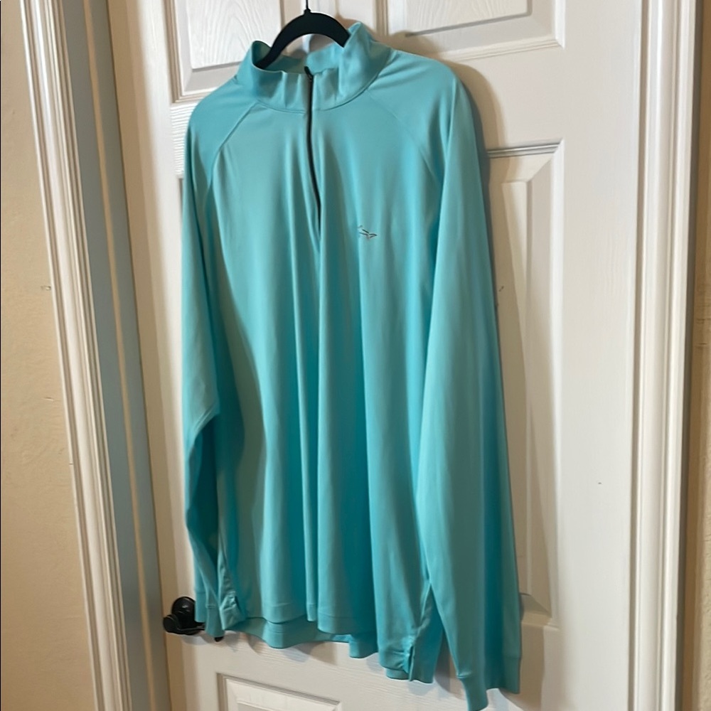 Greg Norman light blue 3/4 zip pullover, size xxl, play dry fabric